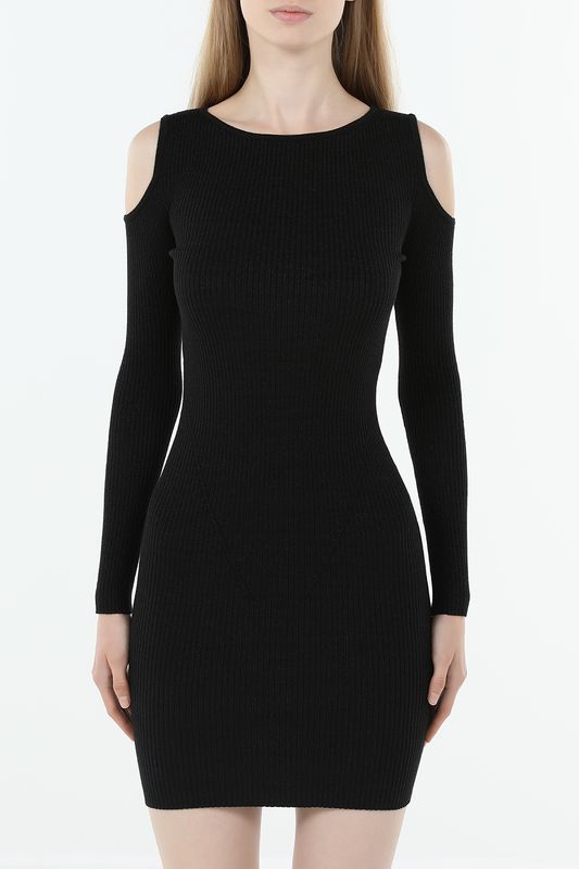 Платье мини трикотажное в рубчик Guess
