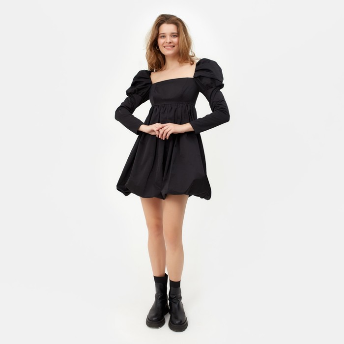Платье мини женское баллон MINAKU: PartyDress, чёрное, размер 42-44