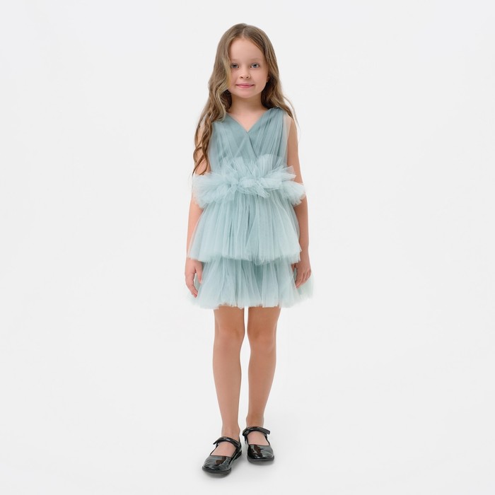 Платье нарядное для девочки KAFTAN, цвет мятный, размер 32 (110-116 см)