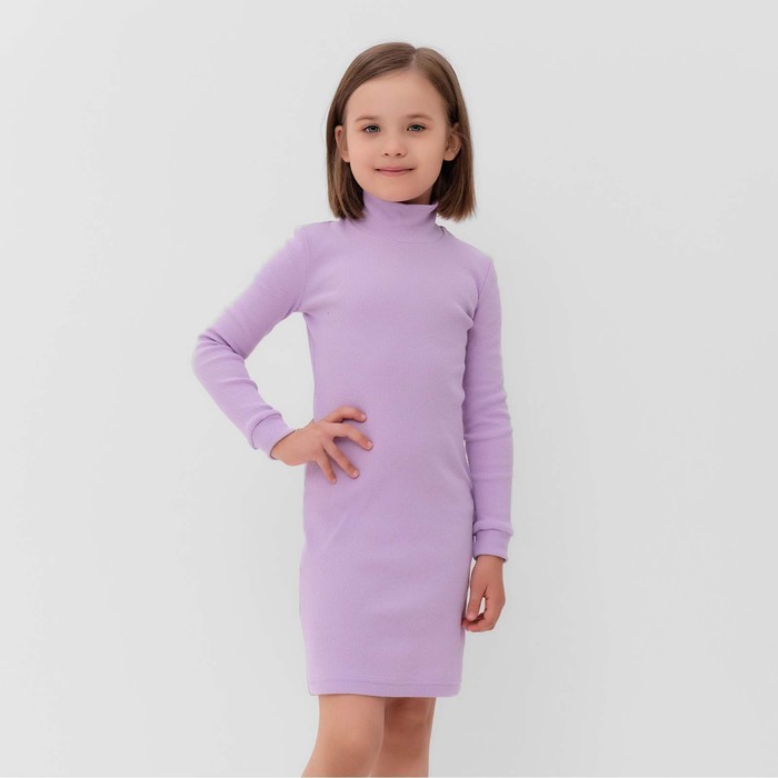 Платье облегающее для девочки MINAKU: Casual Collection, лиловое, рост 140 см