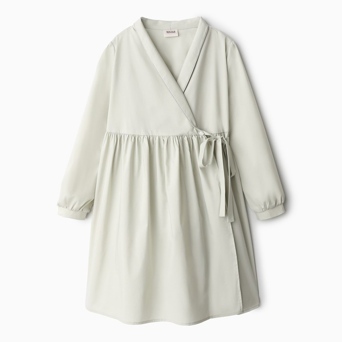 Платье однотонное для девочки MINAKU: Cotton collection, цвет фисташковый, рост 104 см