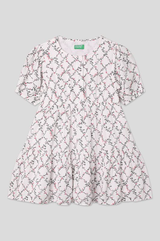 Платье расклешенное с принтом Benetton