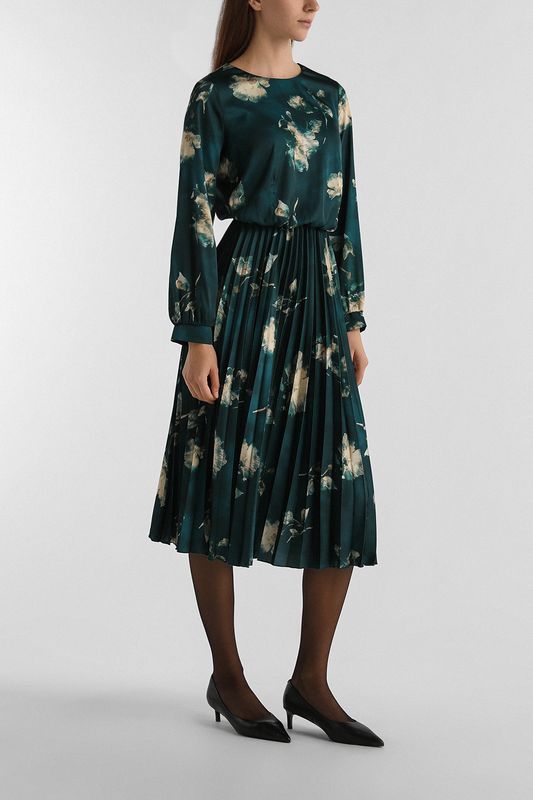 Платье с эластичным поясом с принтом Rinascimento