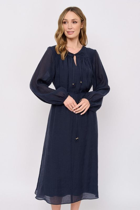 Платье с пышным рукавом на завязках Franco Vello