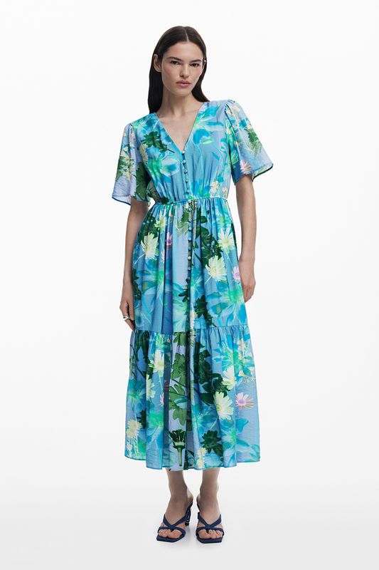 Платье с воланом и принтом Desigual