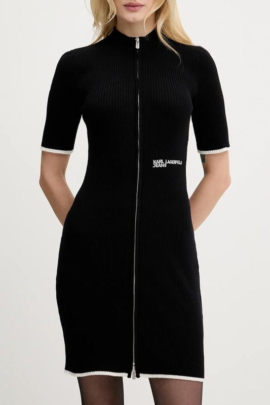 Платье трикотажное на молнии облегающего кроя Karl Lagerfeld Jeans