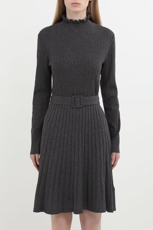 Платье трикотажное приталенное на поясе Esprit Casual