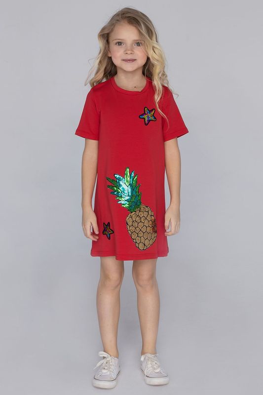 Платье трикотажное с аппликациями EVIKA KIDS