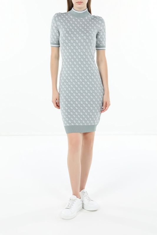 Платье трикотажное с воротником стойкой Guess