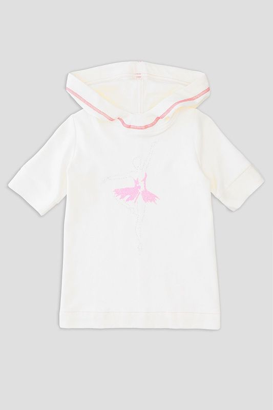 Платье-туника с капюшоном и с балериной из страз EVIKA KIDS