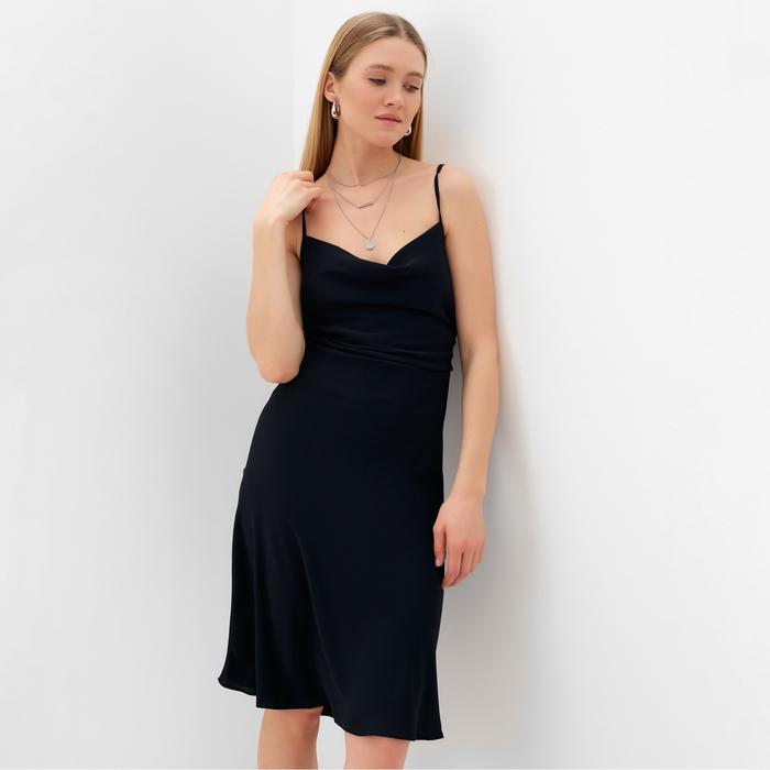 Платье женское короткое MINAKU: Casual Collection, чёрное, размер 42