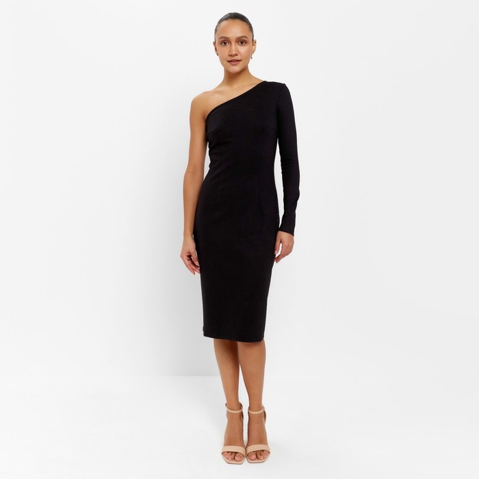 Платье женское миди MINAKU: PartyDress чёрное, размер 44