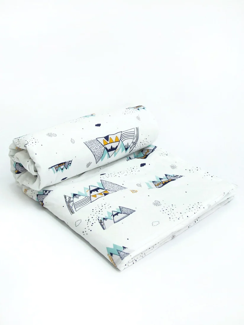 Пододеяльник Amarobaby Жирафики AMARO-5201-G (белый/мята)
