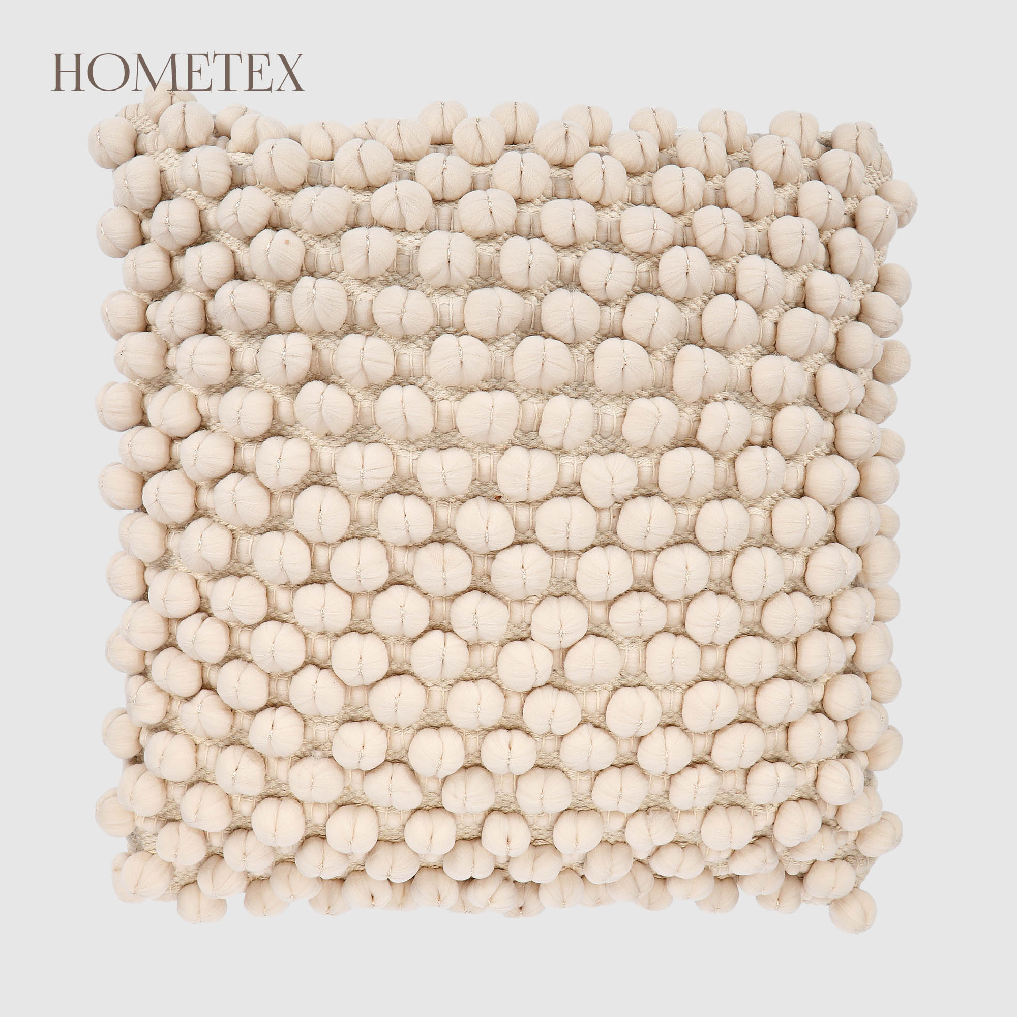 Подушка декоративная Hometex помпон 43x43 см бежевая