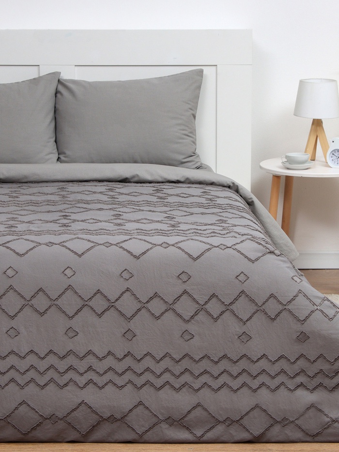 Покрывало 1.5-спальное LoveLife Tufting: Орнамент, 150×220±5 см, микрофайбер, серое