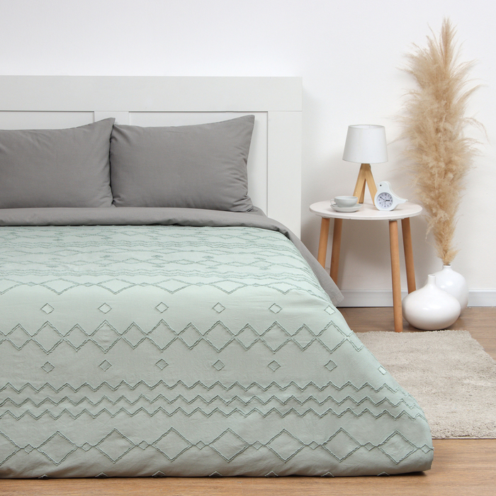 Покрывало 1.5-спальное LoveLife Tufting: Орнамент, 150×220±5 см, микрофайбер, зелёное
