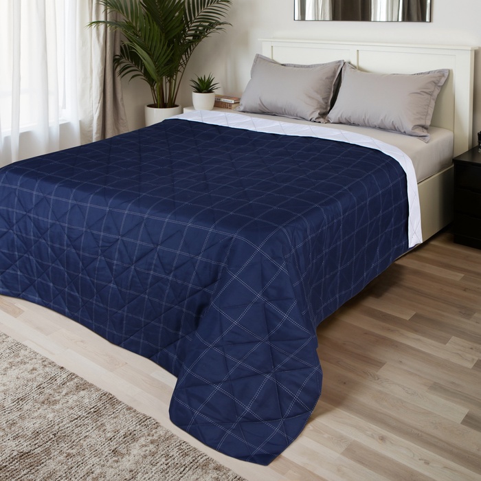 Покрывало евро LoveLife Cage: dark blue, 200×210±5 см, микрофайбер