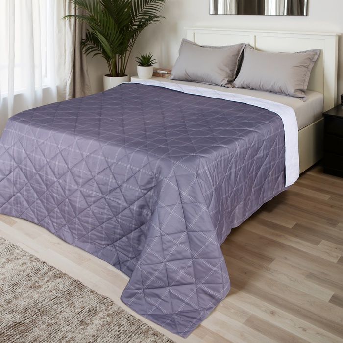 Покрывало евро макси LoveLife Cage: grey, 240×210±5 см, микрофайбер