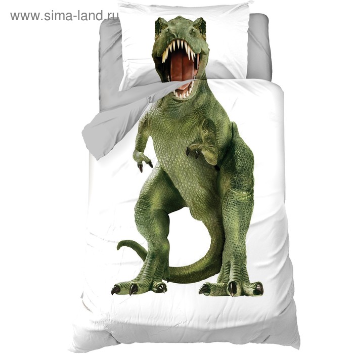 Постельное бельё 1.5-спальное «Этель» Green Dino, бязь