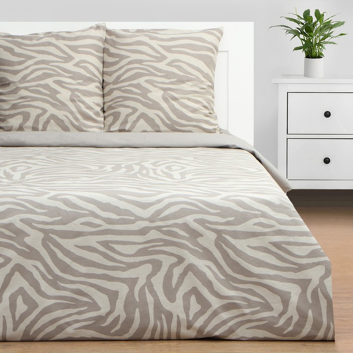Постельное бельё 2-спальное «Этель» Beige zebra, бязь