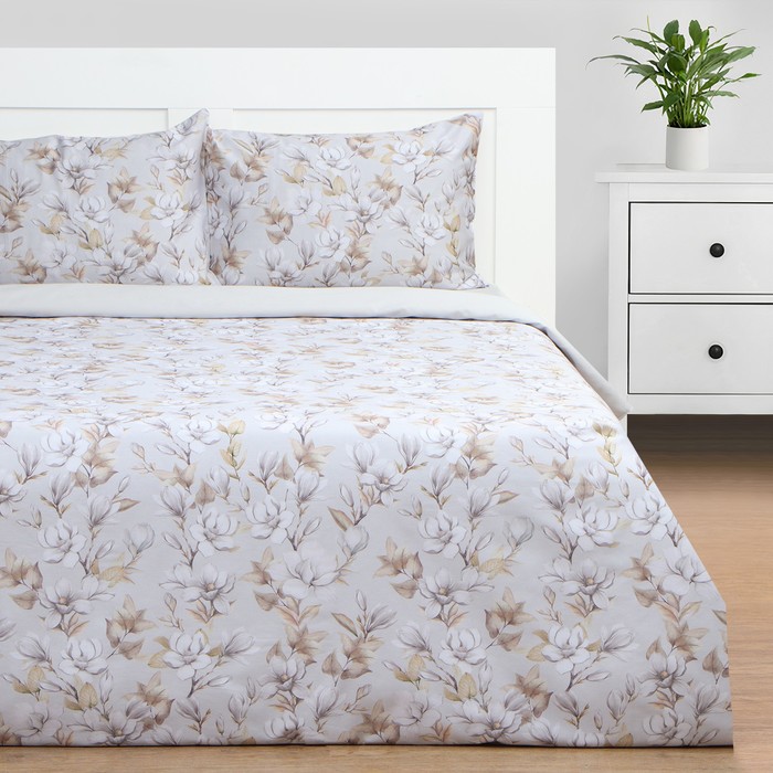 Постельное бельё дуэт «Этель» Beige flowers, мако-сатин