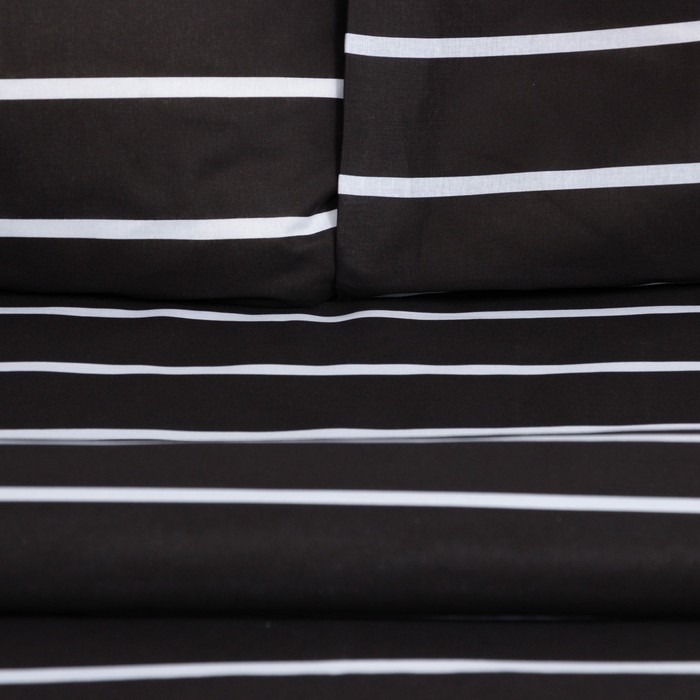 Постельное бельё евро «Этель» Black stripes, поплин