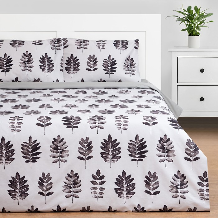 Постельное бельё евро «Этель» Natural print, мако-сатин