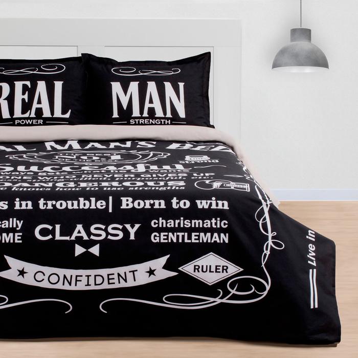 Постельное бельё евро «Этель» Real Man, ранфорс