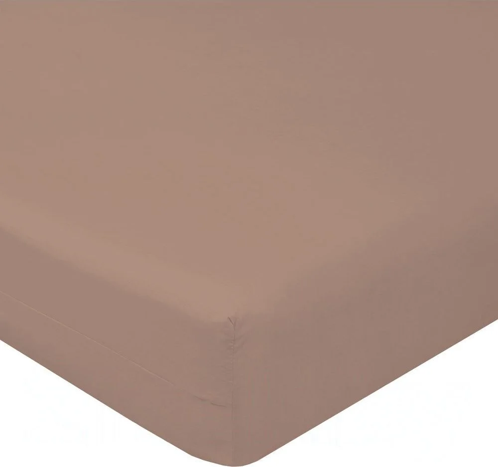 Простыня Luxsonia Поплин на резинке 160x200 Мр0040-18 (мокко)