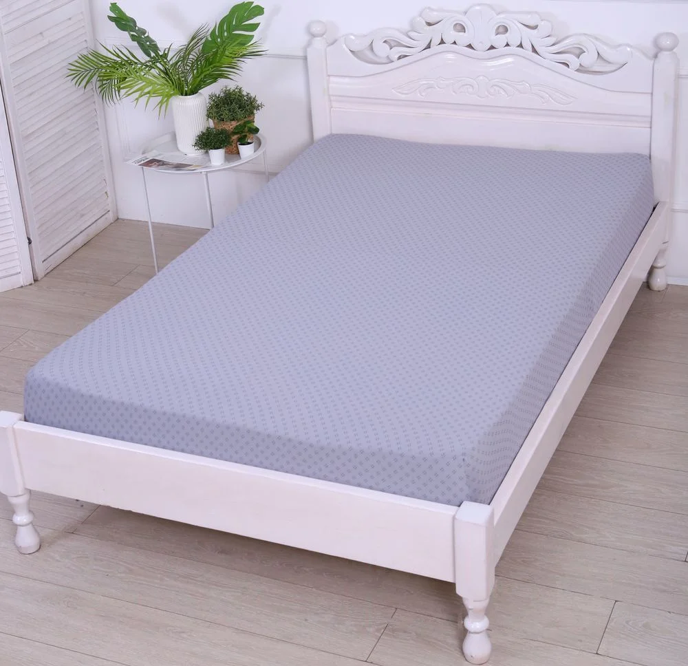 Простыня Luxsonia Трикотаж на резинке 200x200 1361 (клетка серый)
