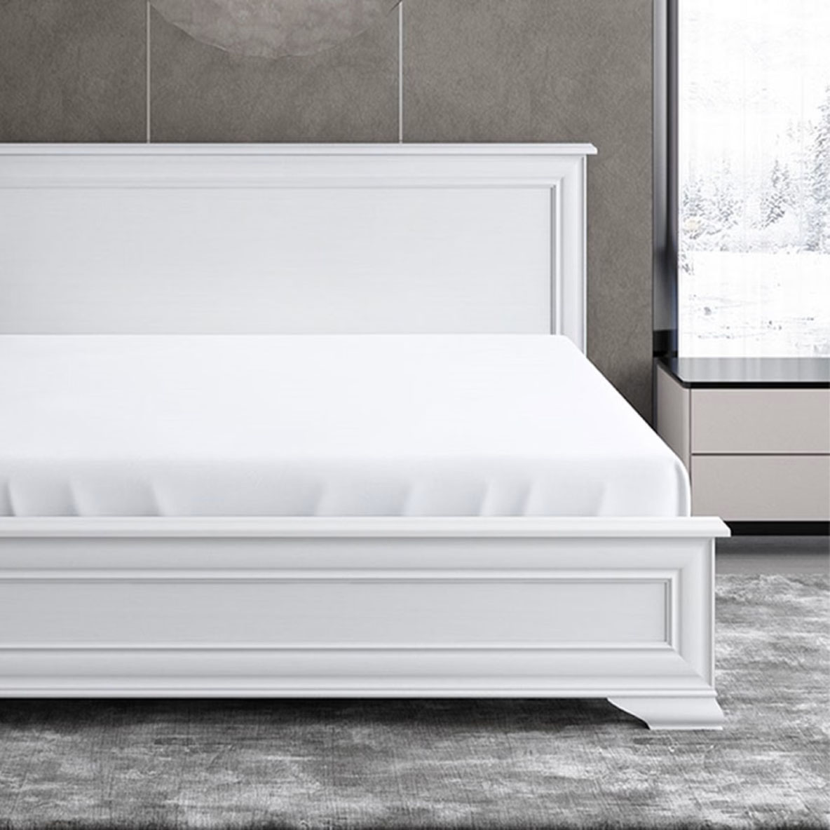 Простыня на резинке Soft Silver Альпийский снег 180х200х25 см