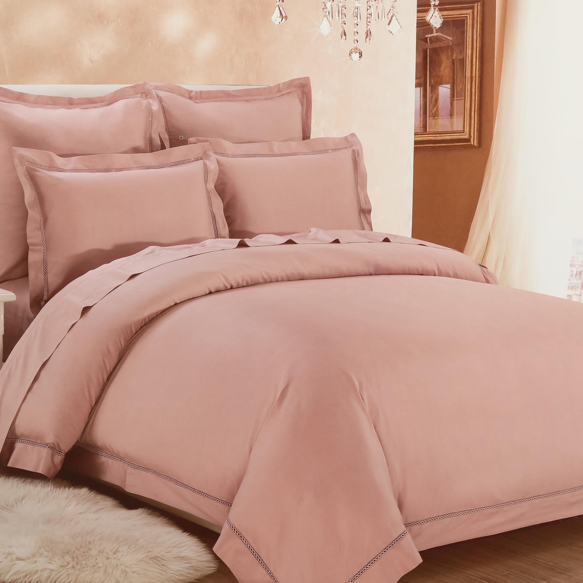 Простыня Wonne Traum Annet down pink 180х250 см