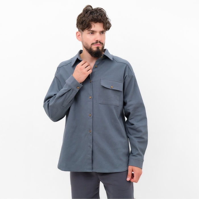 Рубашка мужская MIST oversize размер 56, графитовая