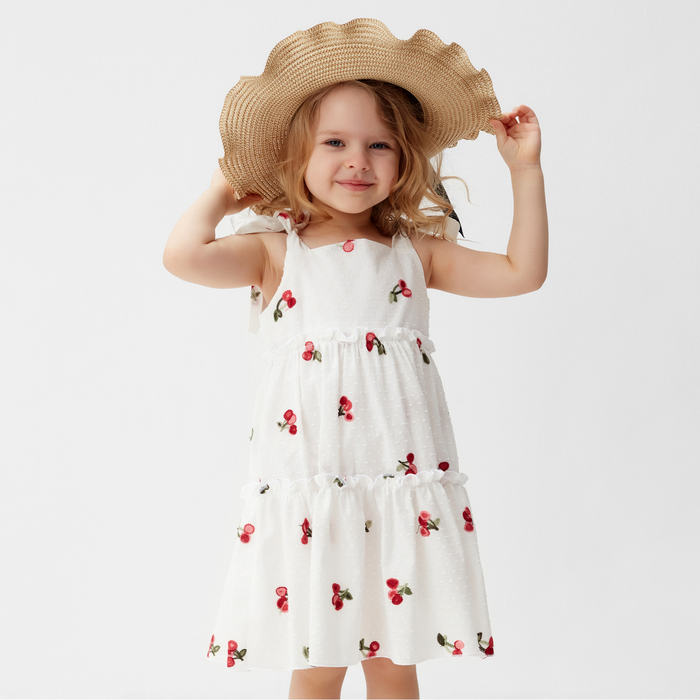 Сарафан для девочки MINAKU: Cotton collection, белый, рост 104 см