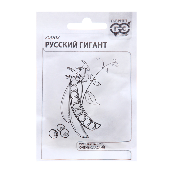Семена Горох «Русский гигант», белый пакет, 6 г