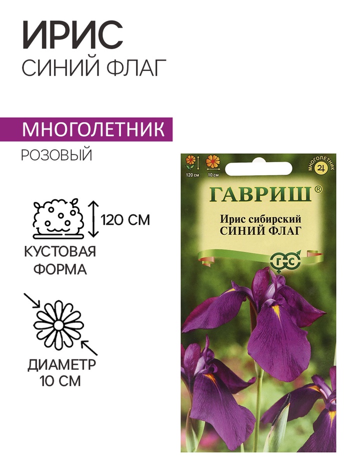 Семена Ирис «Синий флаг», 3 шт., «Гавриш»