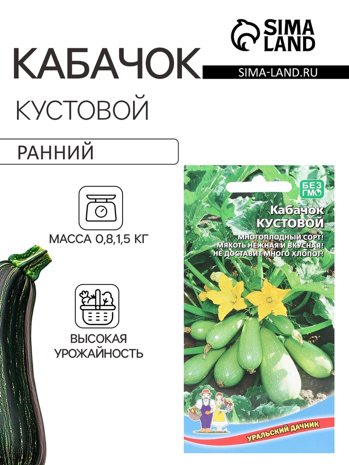 Семена Кабачок «Кустовой», 10 шт., «Уральский Дачник»