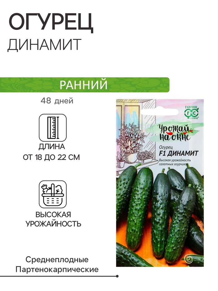 Семена Огурец «Динамит», F1, 10 шт., «Гавриш»