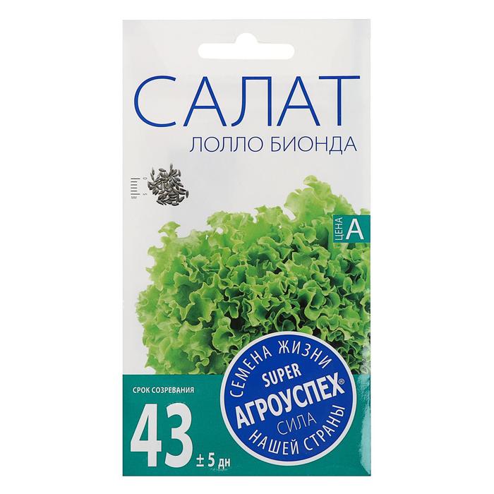 Семена Салат «Лолло Бьендо», листовой, ранний, 0.5 г, «Агроуспех»