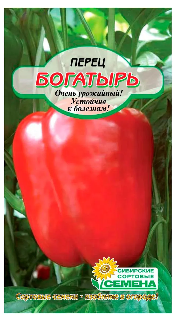 Семена Сибирские сортовые семена Перец сладкий Богатырь, 20 шт