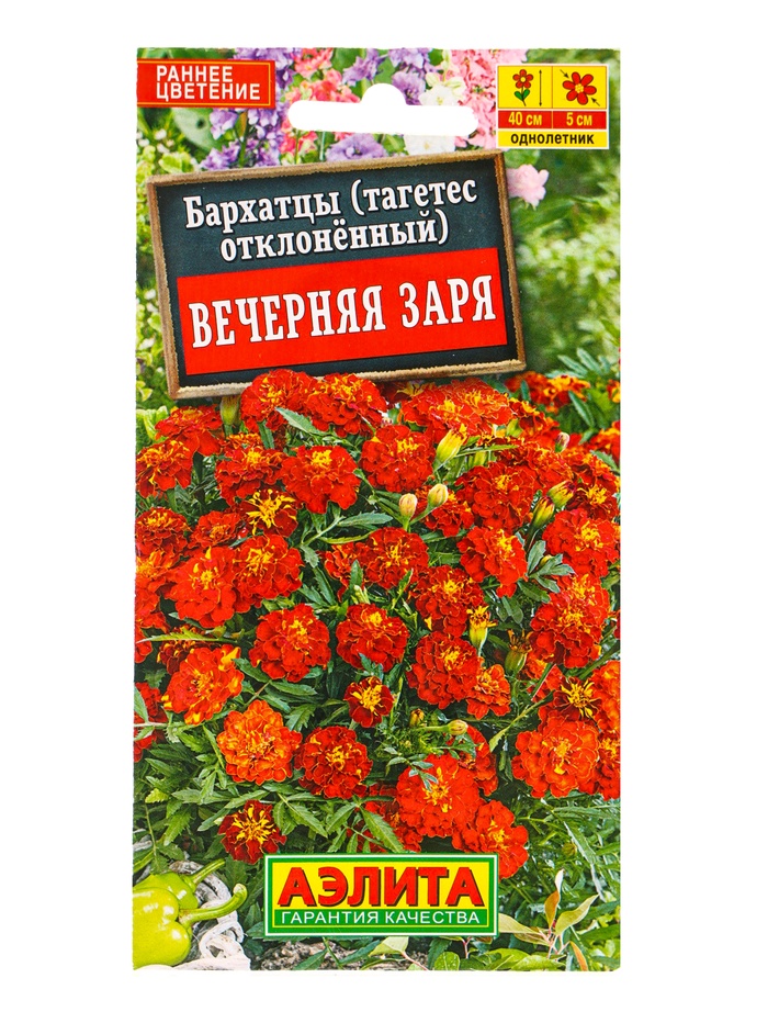 Семена цветов Бархатцы (тагетес отклоненный) «Вечерняя Заря» 0.3 г