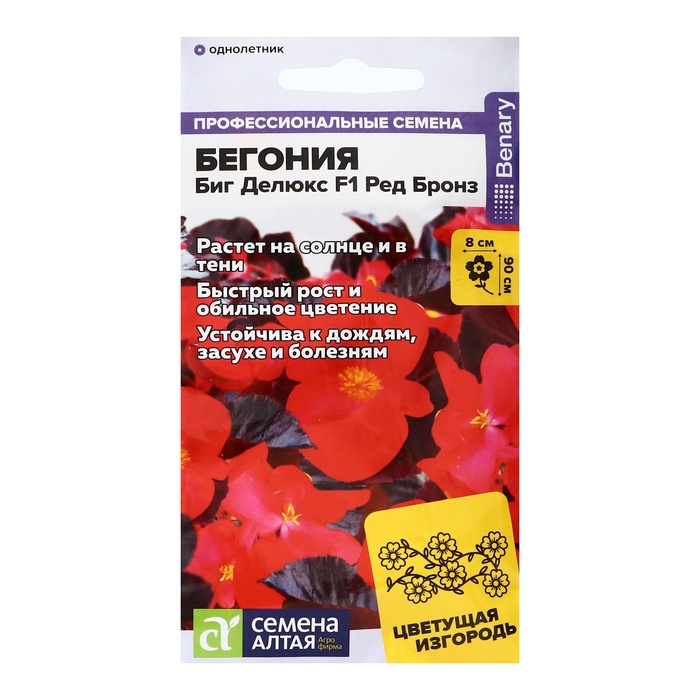 Семена цветов Бегония «Биг Делюкс» F1, ред бронз, 3 шт.