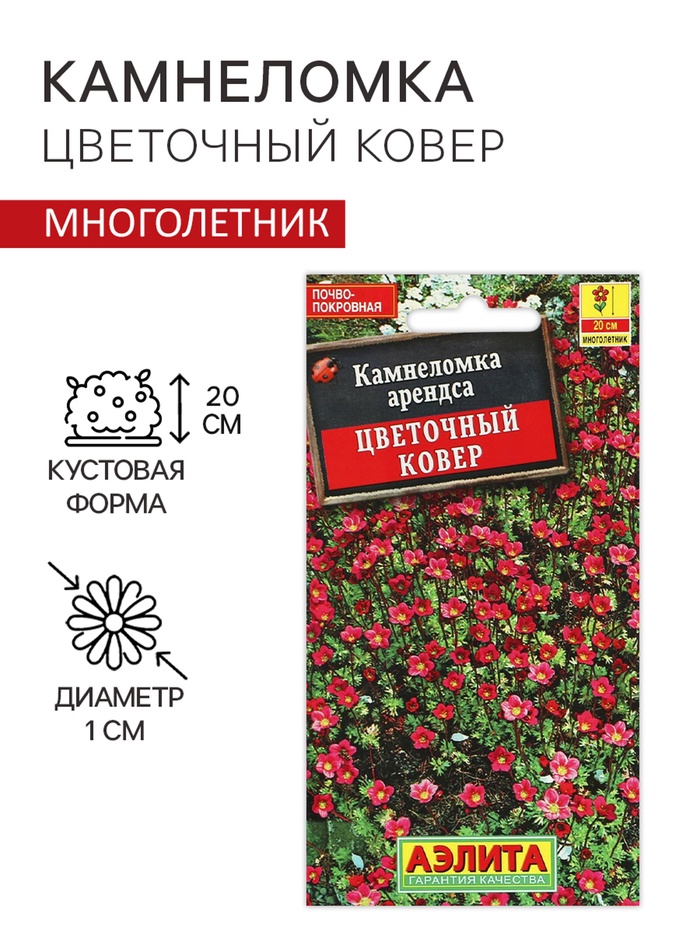 Семена цветов Камнеломка «Цветочный ковер», 0.02 г, «АЭЛИТА»