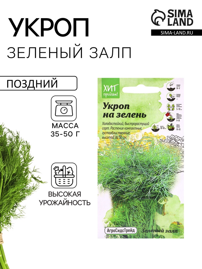 Семена Укроп на зелень «Зеленый залп» 2 г