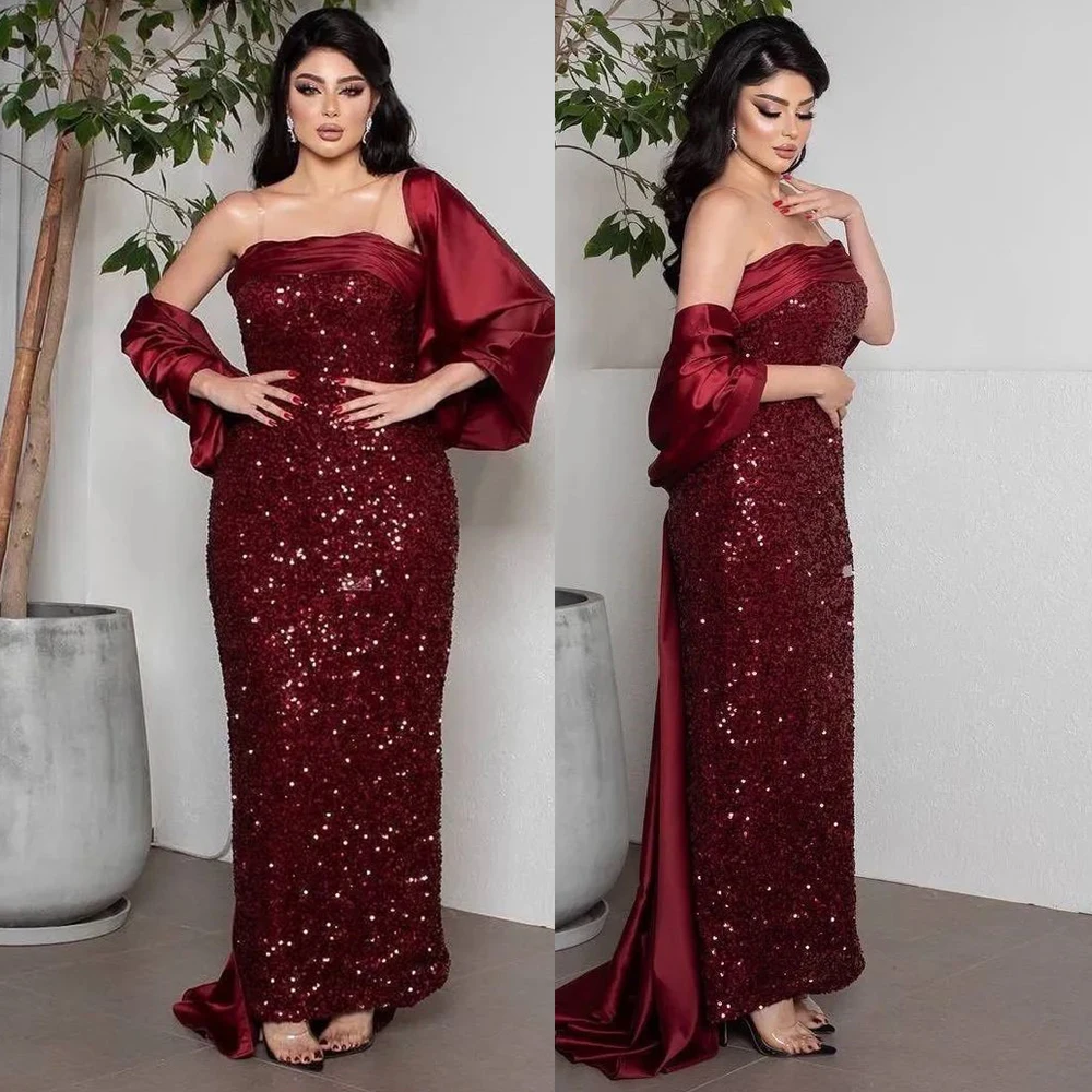 Sequins Patchwork Sparkly Stylish Boat Neck Straight Ankle-Length Evening Party Dress платья на торжество