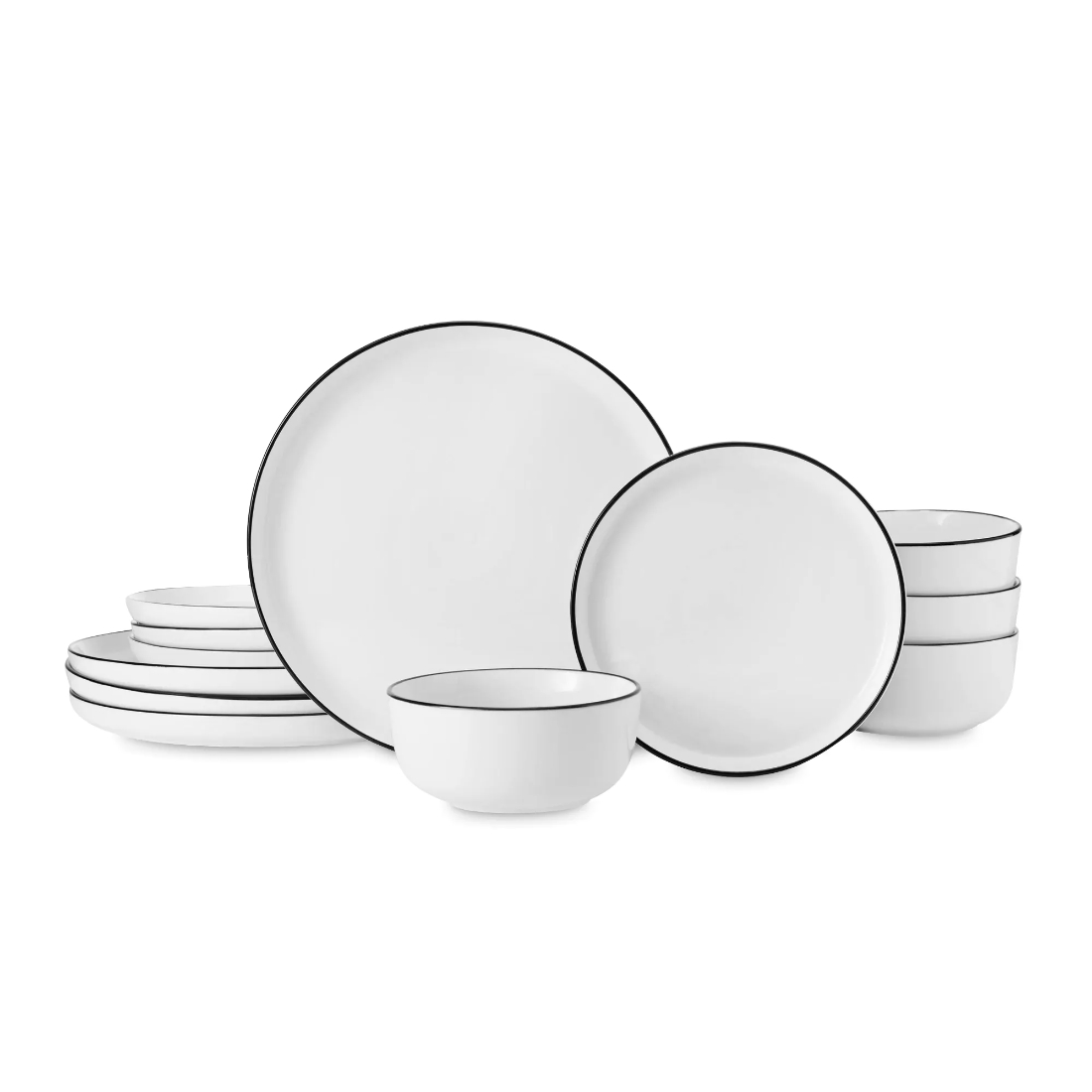 Сервиз обеденный фарфоровый Kitchen Craft Mikasa Limestone 12шт, белый