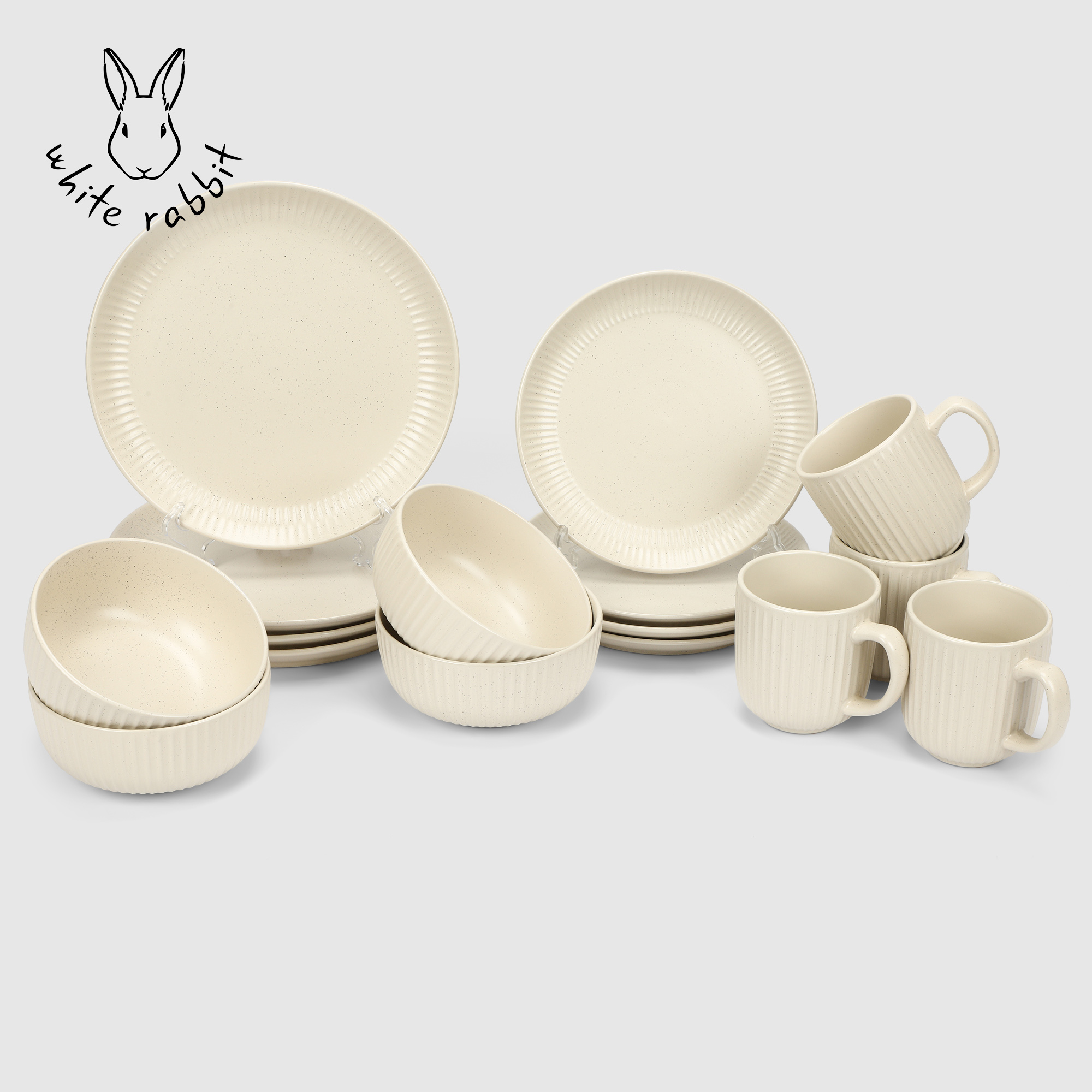 Сервиз столовый White rabbit Cream 16 предметов, на 4 персоны