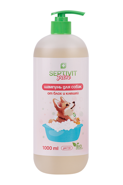 Шампунь SEPTIVIT PETS От блох/клещей д/собак 1 л