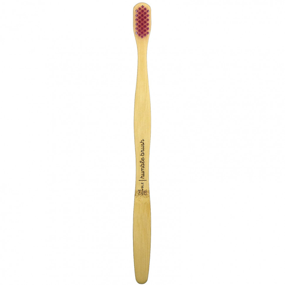 The Humble Co., Humble Bamboo Toothbrush, для взрослых чувствительных людей, розовый цвет, 1 зубная щетка