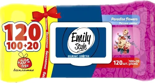 Влажные салфетки Emily Style Райские цветы (120 шт)
